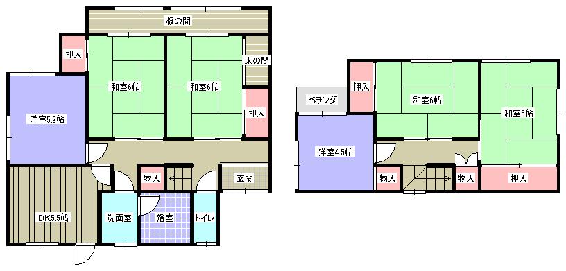 Floor plan. 15.9 million yen, 6DK, Land area 191.36 sq m , Building area 108.12 sq m