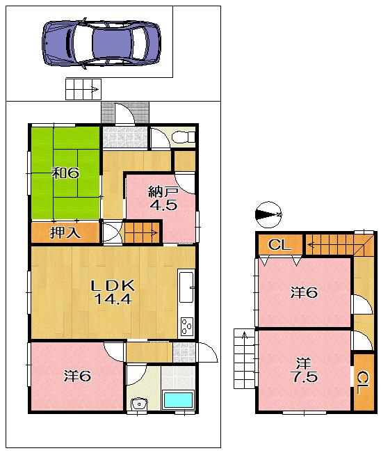 Floor plan. 15.7 million yen, 4LDK + S (storeroom), Land area 158.18 sq m , Building area 111.32 sq m