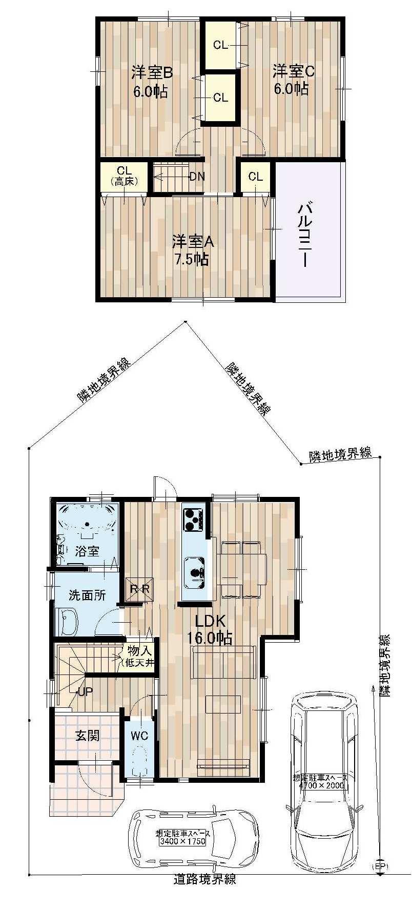 Floor plan. ← is a video floor plan of the model house on the left ☆ Please reference where to have taken ☆ This plan was to cherish the family of communication in a wide LDK and face-to-face kitchen. 