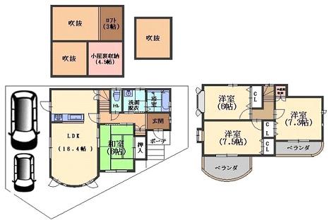 Floor plan. (No. 1 point), Price 26,800,000 yen, 4LDK, Land area 103.38 sq m , Building area 96.4 sq m