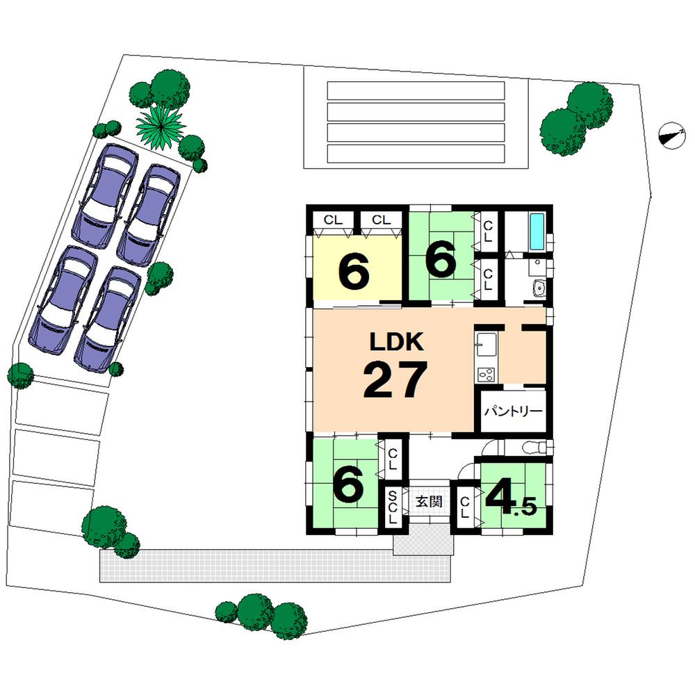 Floor plan. 34,800,000 yen, 4LDK, Land area 773.54 sq m , Building area 155.94 sq m