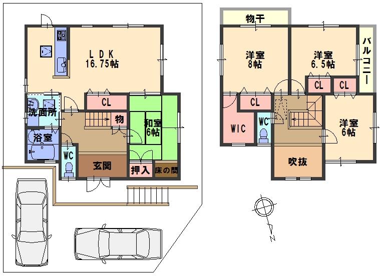 Floor plan. 25.6 million yen, 4LDK + S (storeroom), Land area 166.22 sq m , Is a good floor plan of the building area 123.65 sq m usability. Each room in the 950mm module design, Corridor, Stairs there is a clear. Living and continuation of the Japanese-style room that can also be used as a reception is equipped with alcove. . Do not miss the storage is often. (There is also a hut back storage)