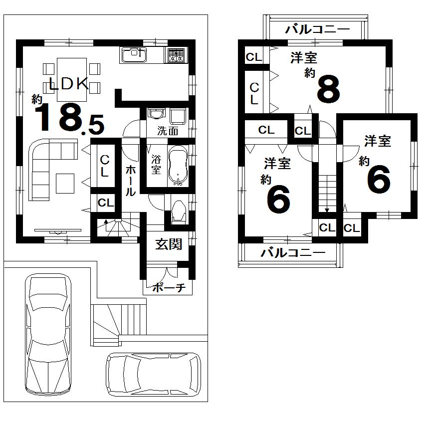 Floor plan. 19,800,000 yen, 3LDK, Land area 103.73 sq m , Building area 90.25 sq m