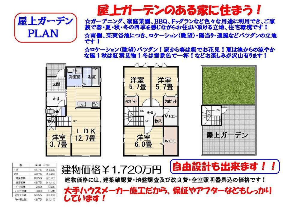 Building plan example (floor plan). Building plan example Building price 17.2 million yen, Building area 93.50 sq m (construction area)