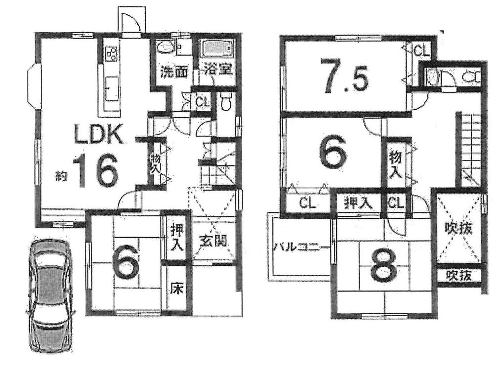 Floor plan. 16.8 million yen, 4LDK, Land area 151.66 sq m , Building area 119.24 sq m