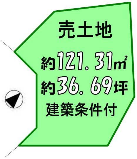 Compartment figure. Land price 13.4 million yen, Land area 121.31 sq m