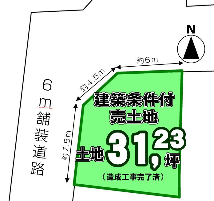 Compartment figure. Land price 10.5 million yen, Land area 103.24 sq m