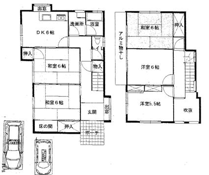 Floor plan. 15.5 million yen, 5DK, Land area 173.72 sq m , Building area 109.3 sq m