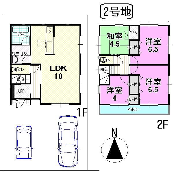 Floor plan. 22,900,000 yen, 4LDK, Land area 112.44 sq m , Building area 89.5 sq m