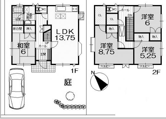 Floor plan. 18,800,000 yen, 4LDK, Land area 157.22 sq m , Building area 104.75 sq m