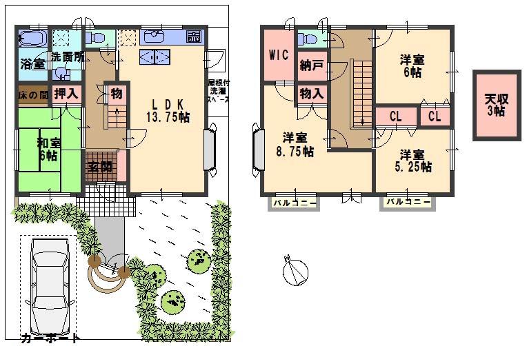 Floor plan. 18,800,000 yen, 4LDK + S (storeroom), Land area 157.22 sq m , Building area 104.75 sq m lot of luggage your family like, Please look at the amount of storage! 