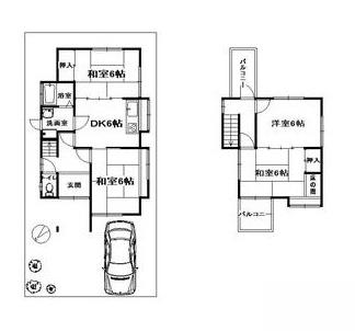 Floor plan. 6.8 million yen, 4DK, Land area 110 sq m , Building area 72.86 sq m