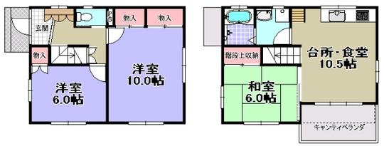 Floor plan. With each room air conditioning, The first floor is electric shutter specifications