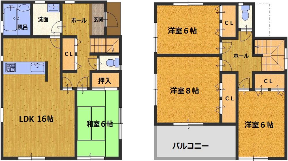 Floor plan. 24,800,000 yen, 4LDK, Land area 171.53 sq m , Building area 105.98 sq m