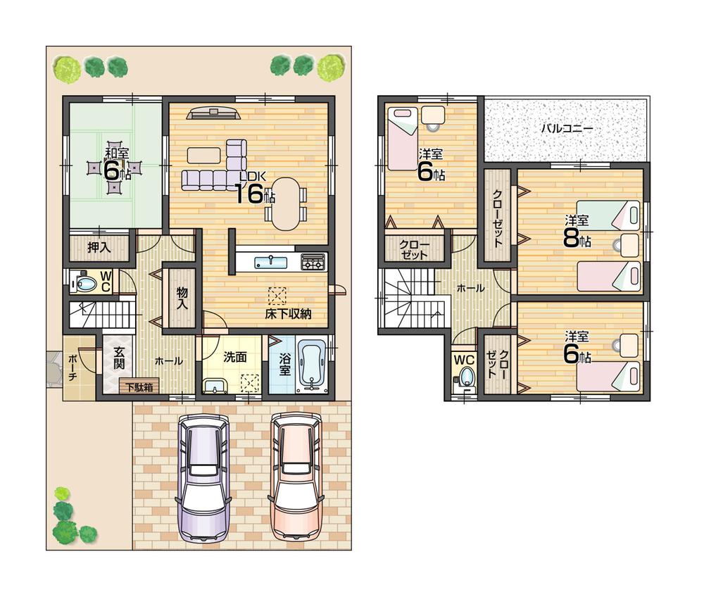 Floor plan. (No. 2 locations), Price 24,800,000 yen, 4LDK, Land area 171.53 sq m , Building area 105.98 sq m