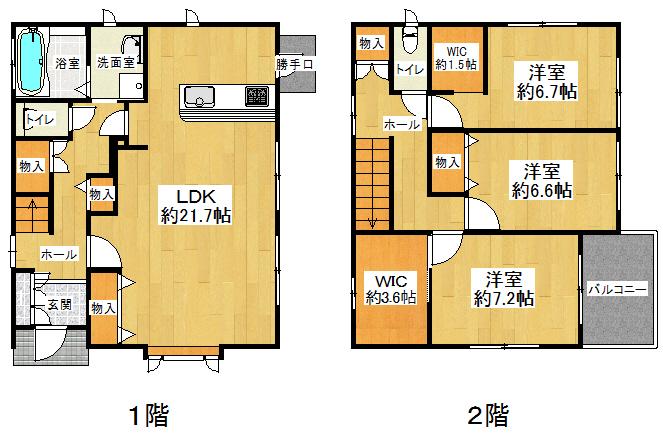 Floor plan. 24,800,000 yen, 3LDK + 2S (storeroom), Land area 166.58 sq m , Building area 116.86 sq m