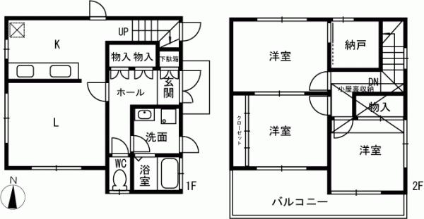 Floor plan. 15.2 million yen, 3LDK+S, Land area 109.83 sq m , Building area 74.52 sq m