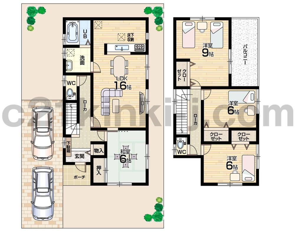 Floor plan. (No. 2 locations), Price 26,800,000 yen, 4LDK, Land area 184.79 sq m , Building area 105.15 sq m