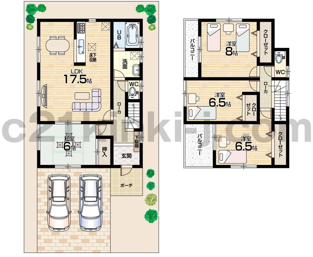 Floor plan. (No. 4 locations), Price 24,800,000 yen, 4LDK, Land area 184.79 sq m , Building area 105.98 sq m