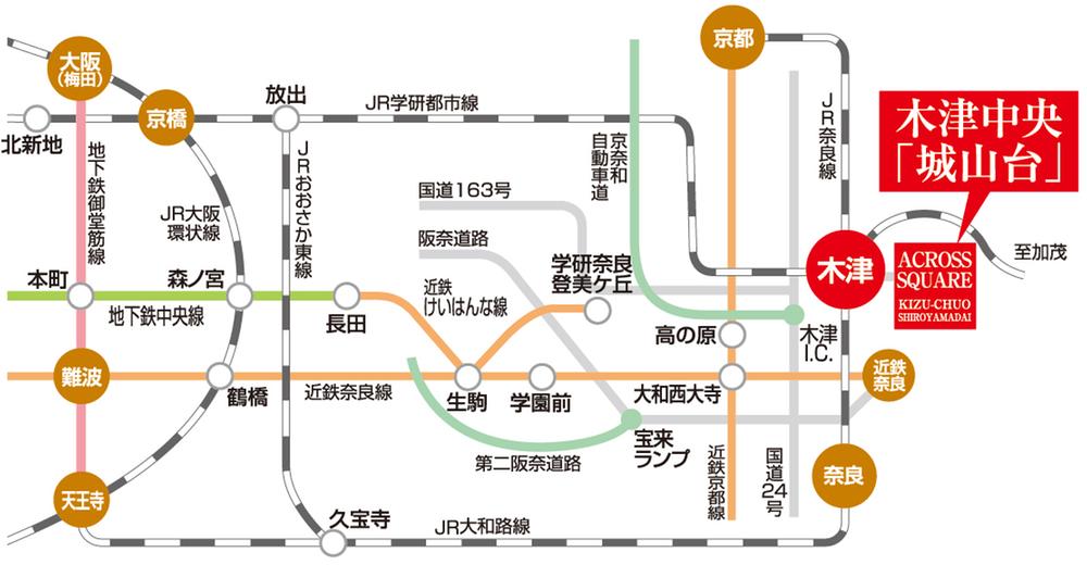 route map. JR "Kizu" about 44 minutes from the station to the JR "Tennoji" station, JR "Kyoto" about 41 minutes to the station! ! 