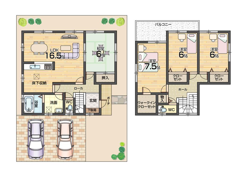 Floor plan. (No. 1 point), Price 27,800,000 yen, 4LDK, Land area 206.72 sq m , Building area 105.57 sq m