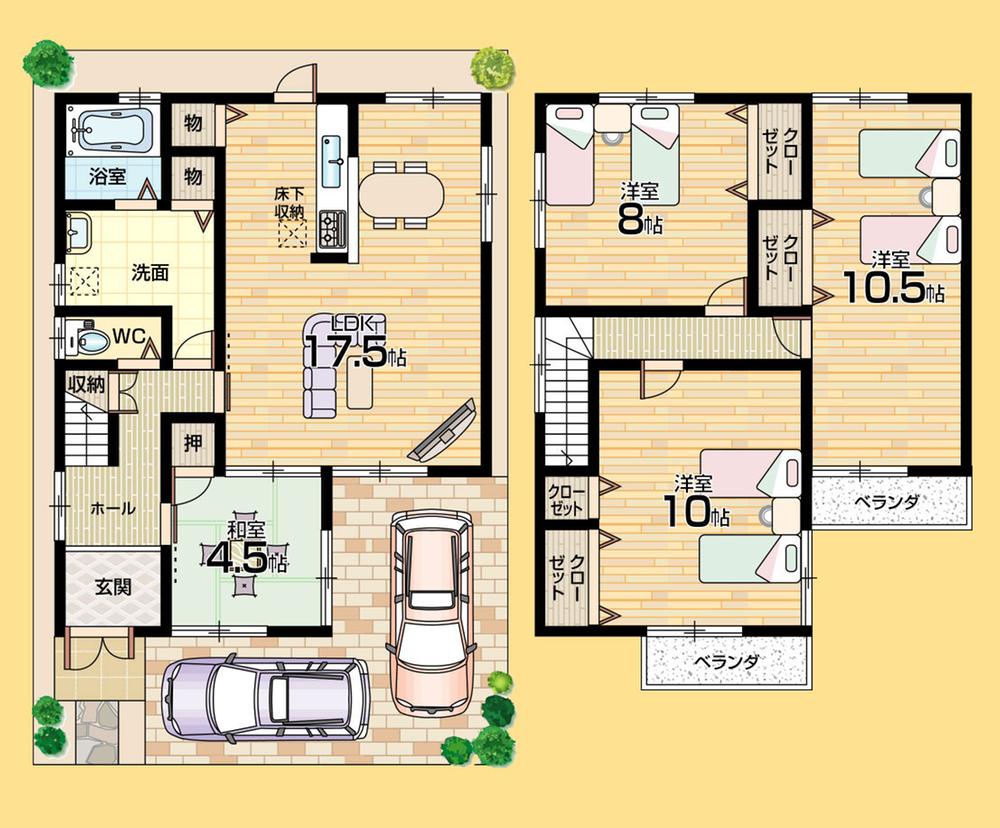 Floor plan. (No. 2 locations), Price 18 million yen, 4LDK, Land area 104.18 sq m , Building area 115.02 sq m
