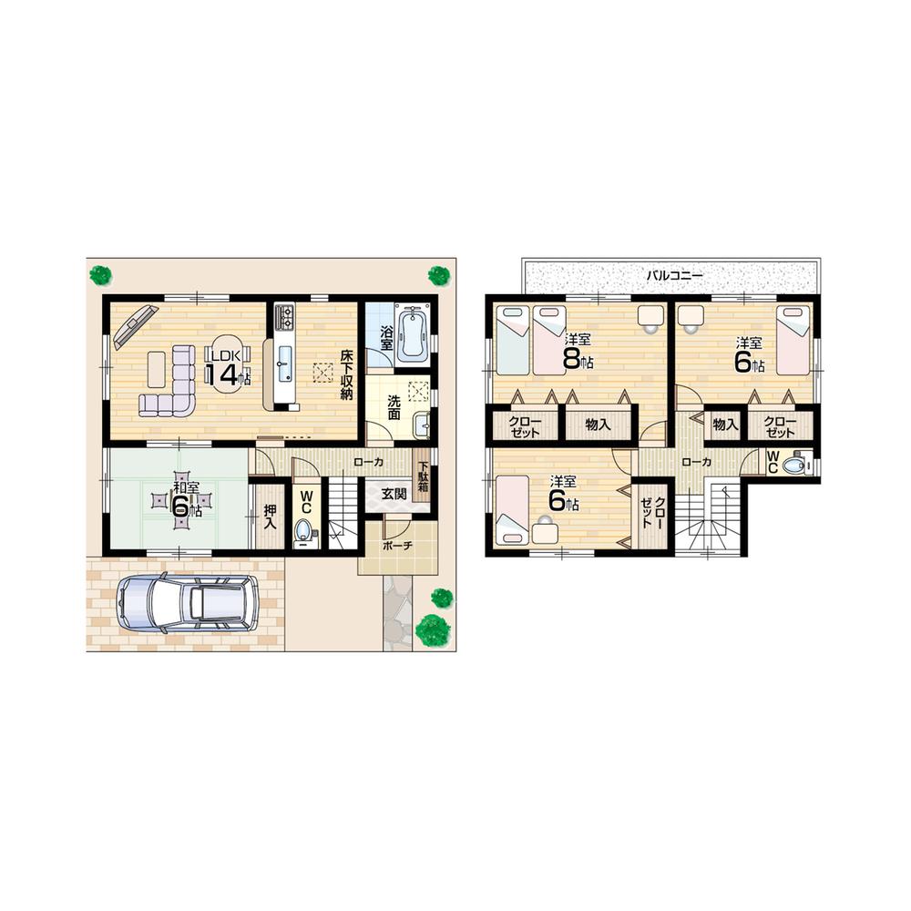 Floor plan. (Building 2), Price 16 million yen, 4LDK, Land area 115.76 sq m , Building area 96.39 sq m