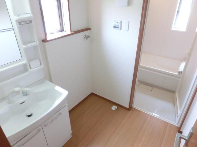 Wash basin, toilet. Washroom with a space in busy morning