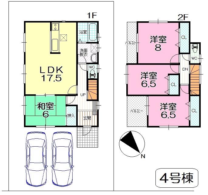 Floor plan. 25,800,000 yen, 4LDK, Land area 184.79 sq m , Building area 105.98 sq m