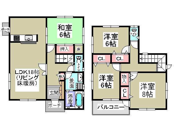 Floor plan. 31,800,000 yen, 4LDK, Land area 200.19 sq m , Building area 110.12 sq m