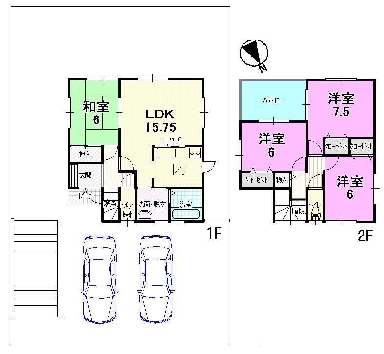 Floor plan. 23.8 million yen, 4LDK, Land area 205.02 sq m , Building area 95.58 sq m