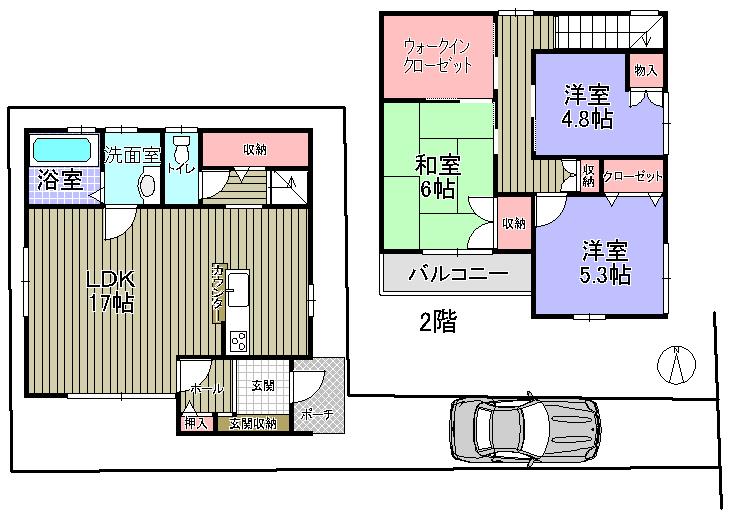 Floor plan. 13.8 million yen, 3LDK, Land area 94.99 sq m , Building area 90.25 sq m