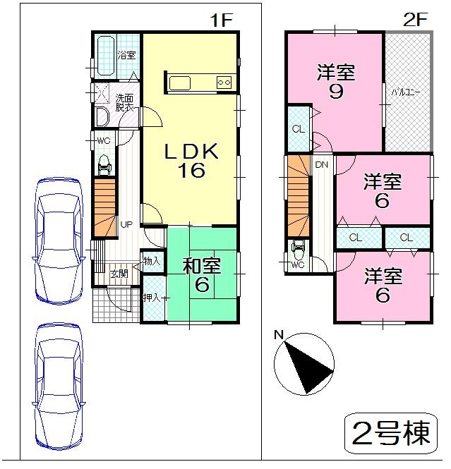 Floor plan. 27,800,000 yen, 4LDK, Land area 184.79 sq m , Building area 105.15 sq m