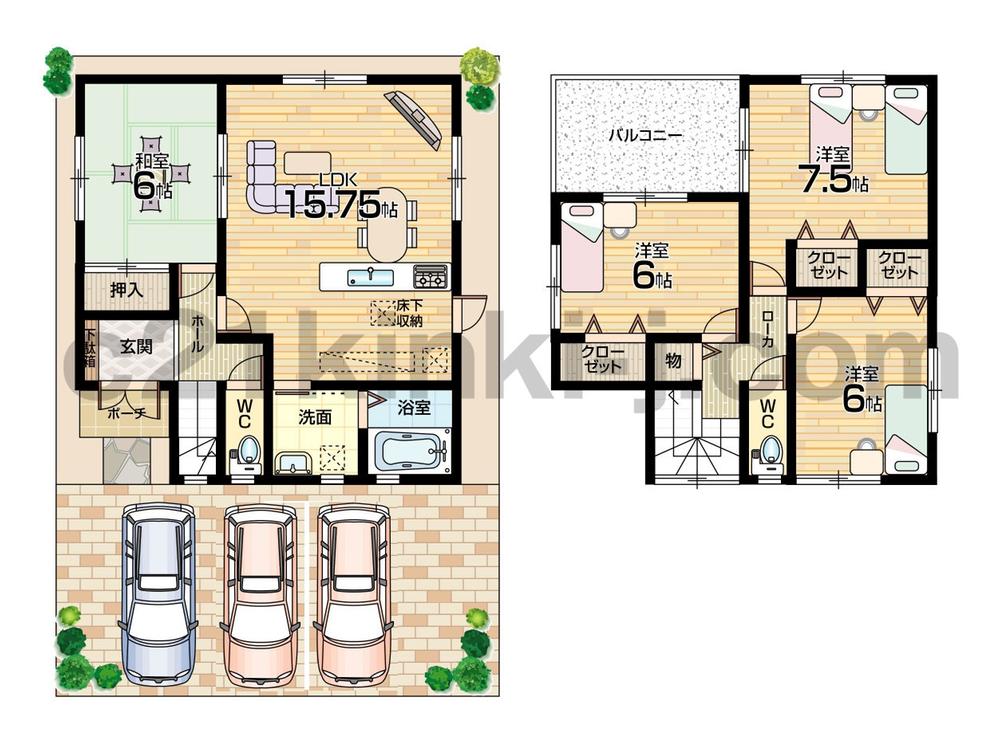 Floor plan. 23.8 million yen, 4LDK, Land area 205.02 sq m , Building area 95.58 sq m