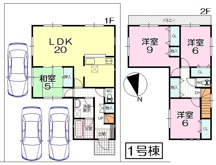 Floor plan. (No. 1 point), Price 27,900,000 yen, 4LDK, Land area 175.99 sq m , Building area 106.51 sq m