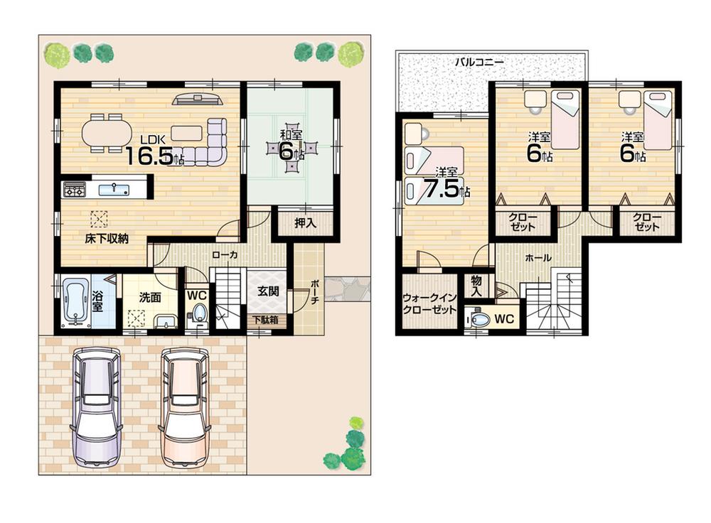 Floor plan. 27,800,000 yen, 4LDK, Land area 206.89 sq m , Building area 105.57 sq m