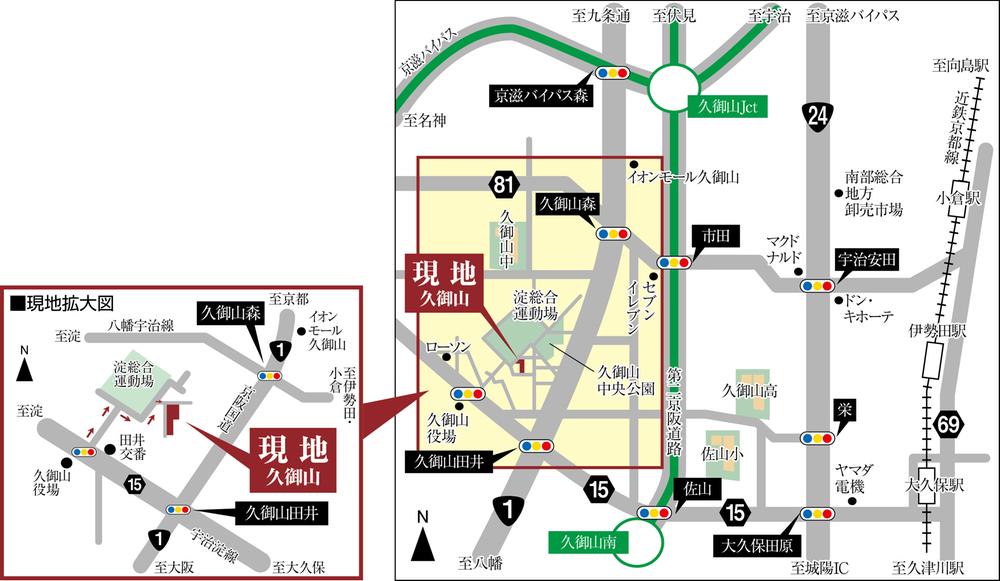 Local guide map. Kumiyama guide map