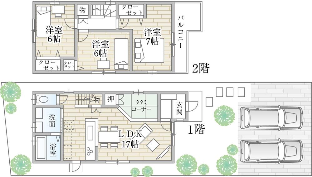 Floor plan. (No. 9 locations), Price 25,500,000 yen, 3LDK, Land area 130.74 sq m , Building area 82.62 sq m