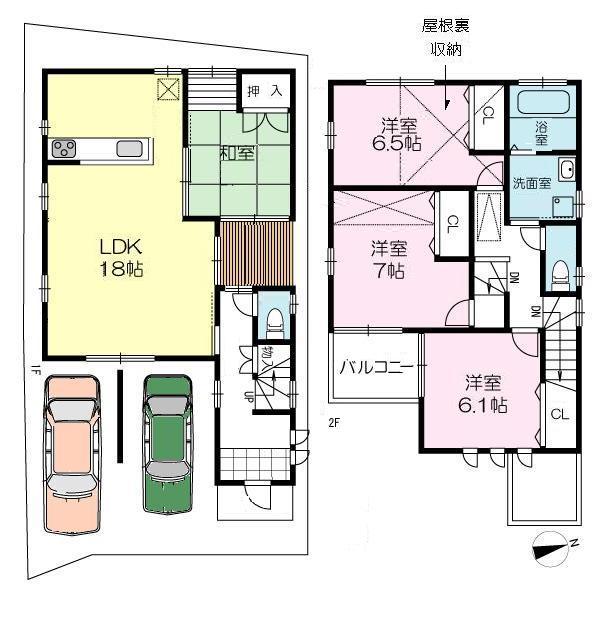 Floor plan. 20,900,000 yen, 3LDK, Land area 103.09 sq m , Building area 102.46 sq m