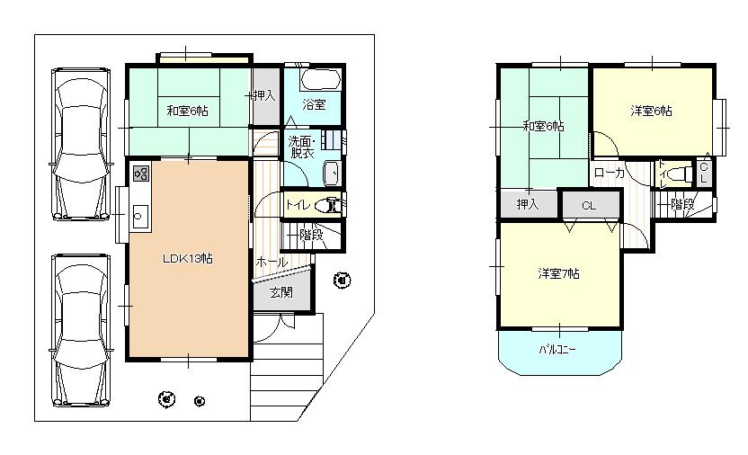 Floor plan. 19,800,000 yen, 4LDK, Land area 104.48 sq m , Building area 92.74 sq m