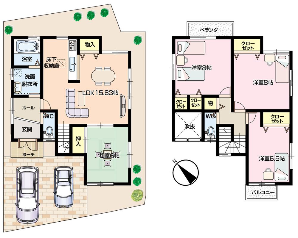 Floor plan. (No. 1 point), Price 22,700,000 yen, 4LDK, Land area 104.87 sq m , Building area 102.06 sq m