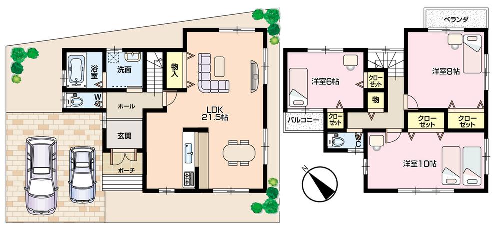 Floor plan. (No. 4 locations), Price 23 million yen, 3LDK, Land area 105.73 sq m , Building area 103.68 sq m