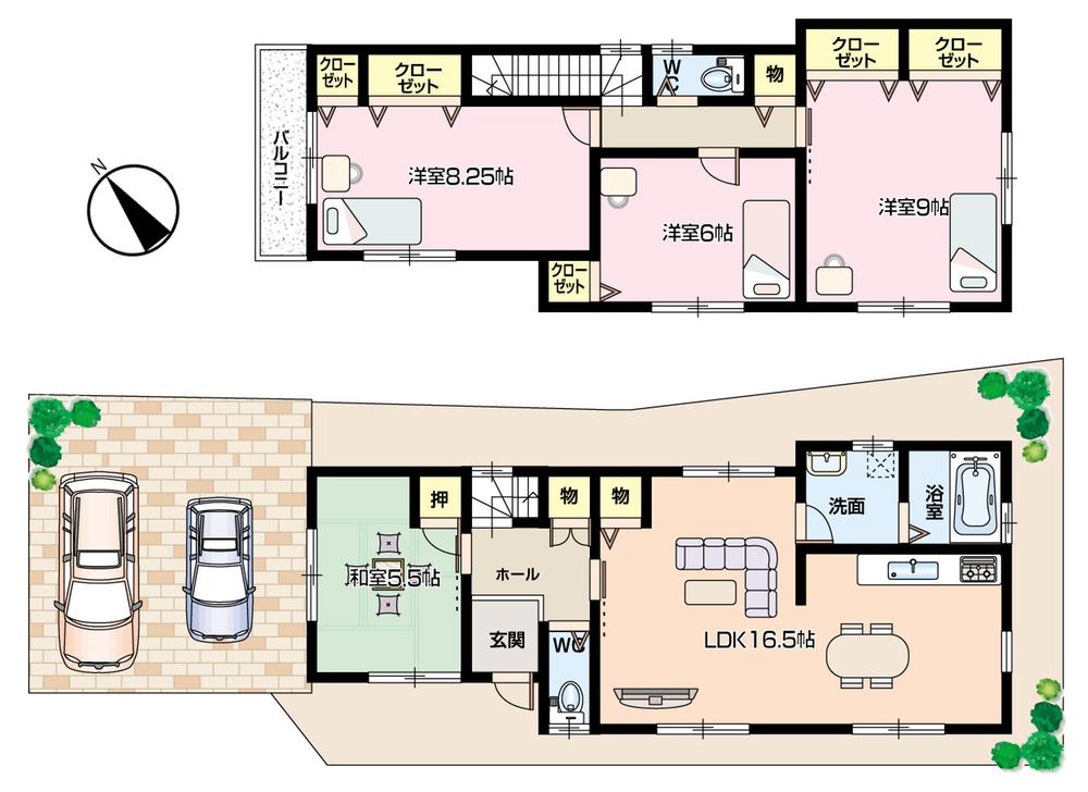 Floor plan. (No. 5 locations), Price 23.4 million yen, 4LDK, Land area 105.59 sq m , Building area 105.3 sq m