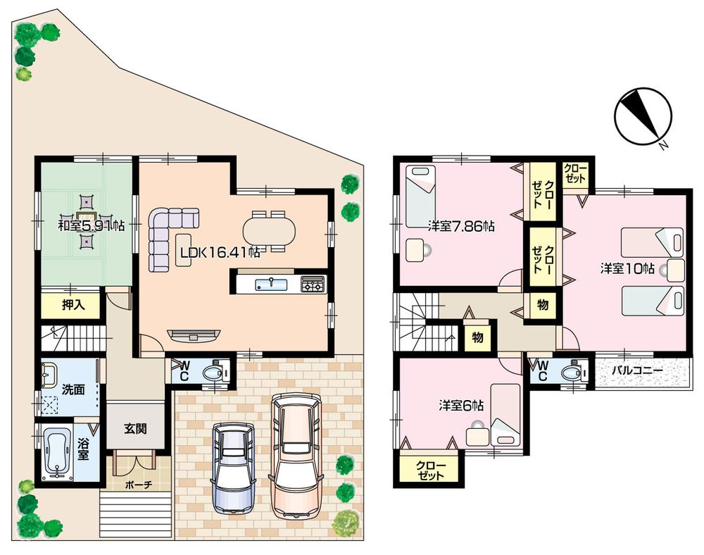 Floor plan. (No. 9 locations), Price 23,900,000 yen, 4LDK, Land area 108.32 sq m , Building area 108 sq m