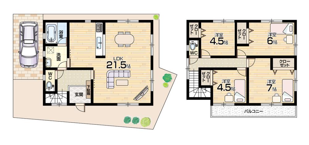 Floor plan. (No. 1 point), Price 22,900,000 yen, 4LDK, Land area 120.3 sq m , Building area 100.44 sq m