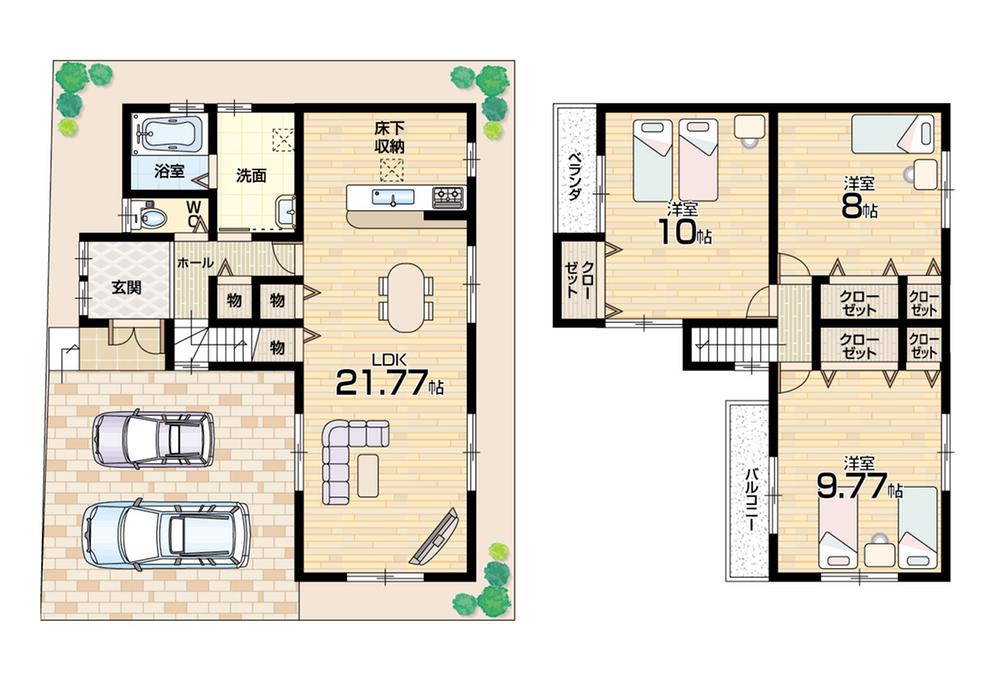 Floor plan. (Phase 2 No. 24 locations), Price 24 million yen, 3LDK, Land area 110.62 sq m , Building area 110.25 sq m