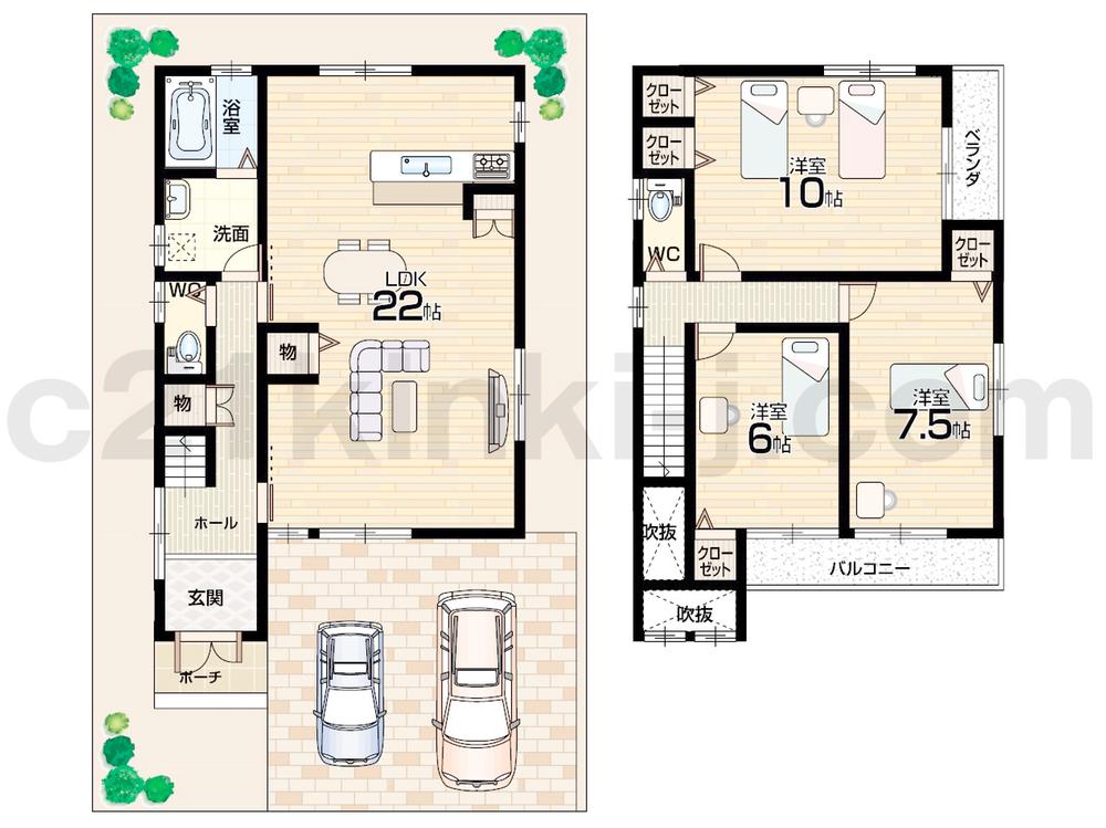 Floor plan. (Phase 2 No. 28 locations), Price 22,300,000 yen, 3LDK, Land area 104.66 sq m , Building area 102.87 sq m