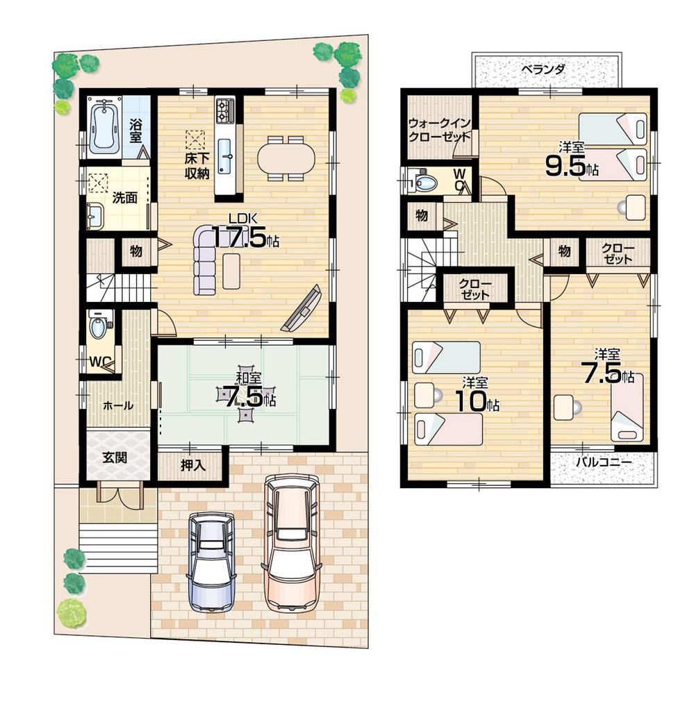 Floor plan. (Phase 2 No. 34 locations), Price 26.2 million yen, 4LDK, Land area 120.95 sq m , Building area 119.88 sq m