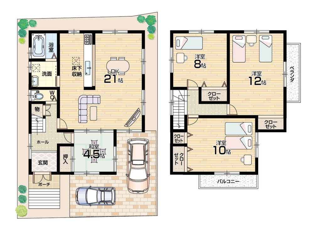 Floor plan. (Phase 2 No. 36 locations), Price 26,100,000 yen, 4LDK, Land area 120.21 sq m , Building area 119.88 sq m
