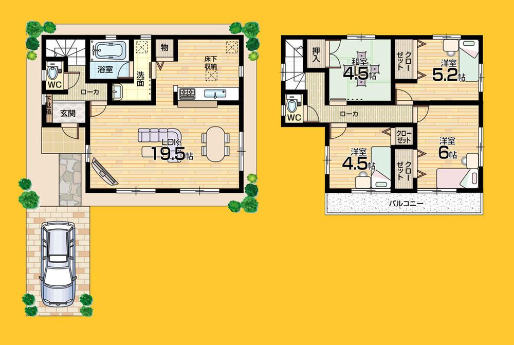 Floor plan. 21.9 million yen, 4LDK, Land area 135.45 sq m , 4LDK of building area 92.34 sq m room